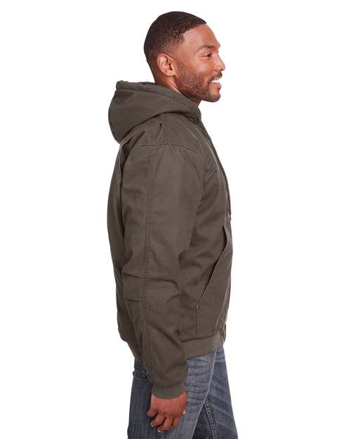 Berne Apparel Men's Heartland Washed Cotton Duck Hooded Jacket HJ375