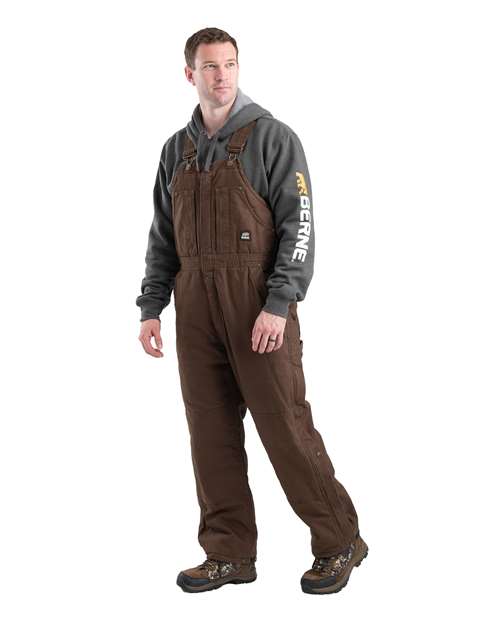 Berne Apparel Men's Heartland Insulated Washed Duck Bib Overall B377