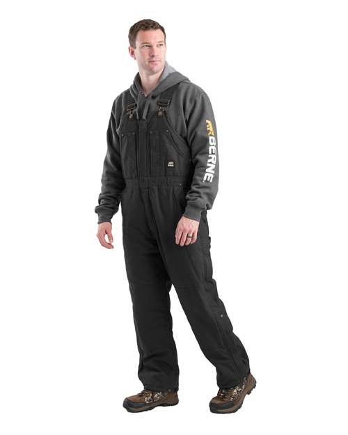 Berne Apparel Men's Heartland Insulated Washed Duck Bib Overall B377