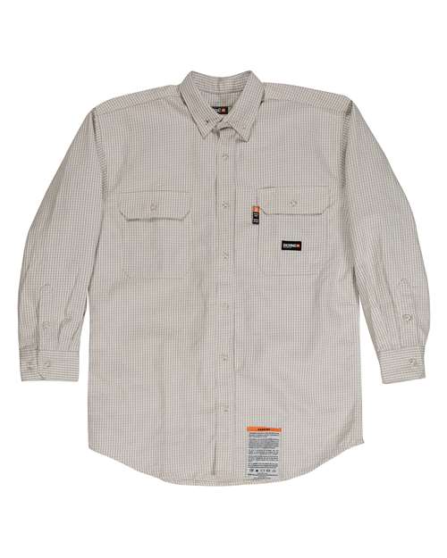 Berne Apparel Men's Flame-Resistant Down Plaid Work Shirt FRSH21