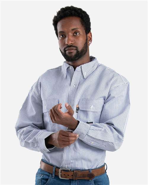 Berne Apparel Men's Flame-Resistant Down Plaid Work Shirt FRSH21