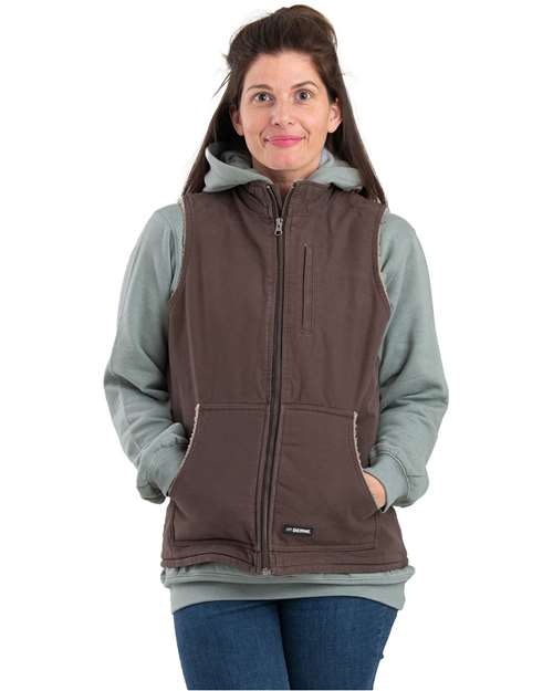 Berne Apparel Women's Sherpa-Lined Softstone Duck Vest WV15