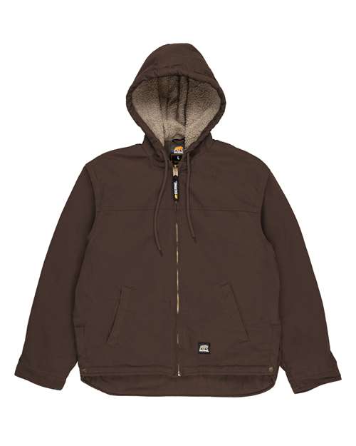 Berne Apparel Men's Heartland Washed Duck Hooded Work Coat HJ626
