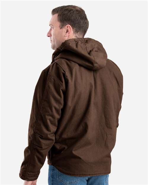 Berne Apparel Men's Heartland Washed Duck Hooded Work Coat HJ626