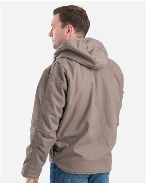 Berne Apparel Men's Heartland Washed Duck Hooded Work Coat HJ626