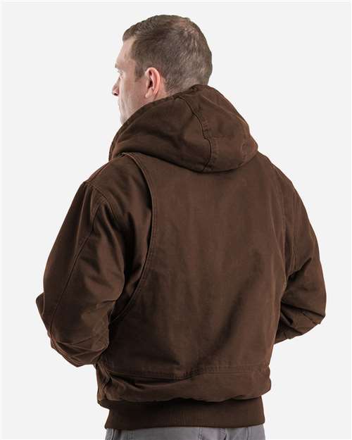 Berne Apparel Men's Highland Flex180® Washed Duck Hooded Work Jacket HJ317