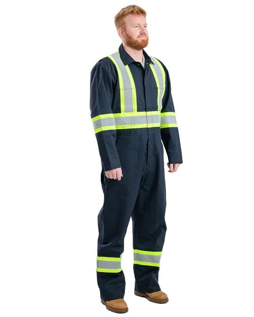 Berne Apparel Men's Safety Striped Unlined Coverall HVC250