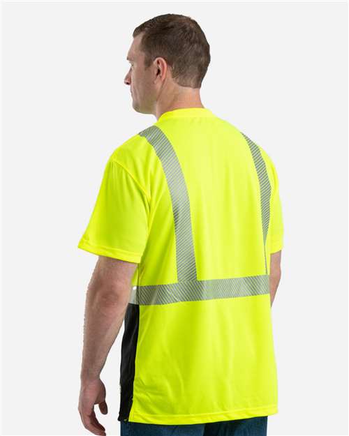 Berne Apparel Men's Hi-Vis Class 2 Color Blocked Pocket T-Shirt HVK017