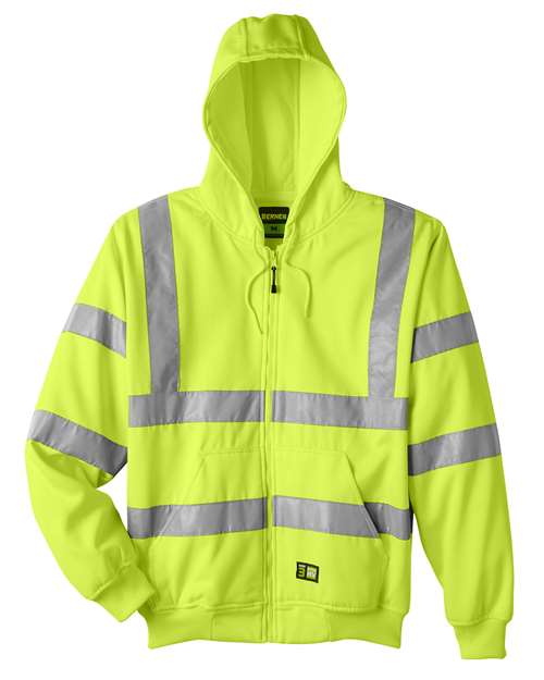 Berne Apparel Men's Berne Hi-Vis Class 3 Lined Hooded Sweatshirt HVF021