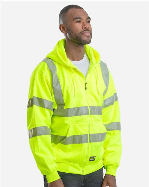 Berne Apparel Men's Berne Hi-Vis Class 3 Lined Hooded Sweatshirt HVF021