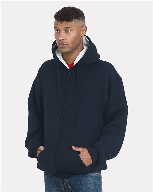 Bayside Unisex USA-Made Super Heavy Thermal Lined Full-Zip Hooded Sweatshirt 940