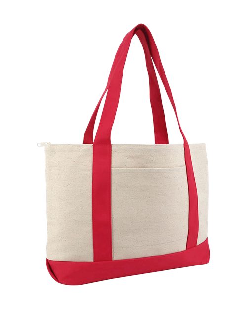 Liberty Bags Large Zippered Cotton Canvas Tote 8862