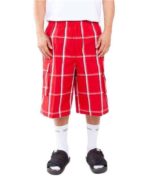 Shaka Wear Unisex Plaid Shorts SHSP