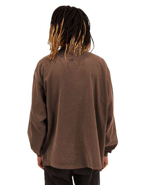 Shaka Wear Unisex Max Heavyweight Garment-Dyed Long Sleeve Tee SHGDLS