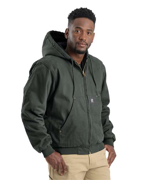 Berne Apparel Men's Tall Heartland Washed Cotton Duck Hooded Jacket HJ375T