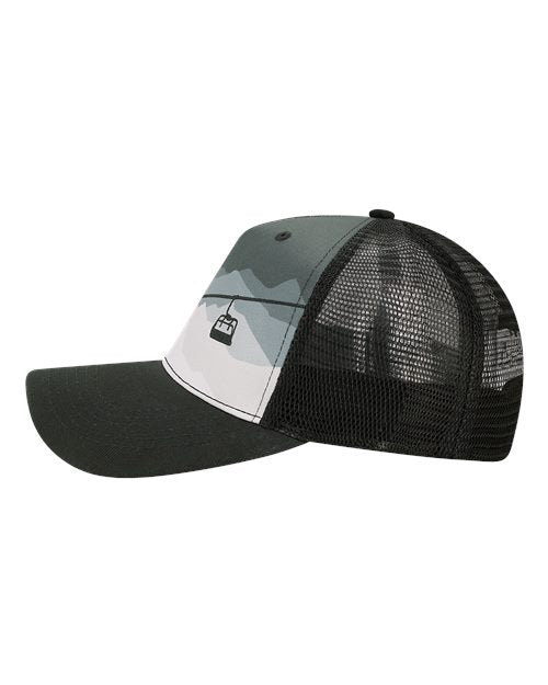 LOCALE Printed Five-Panel Trucker Cap 5PTKR