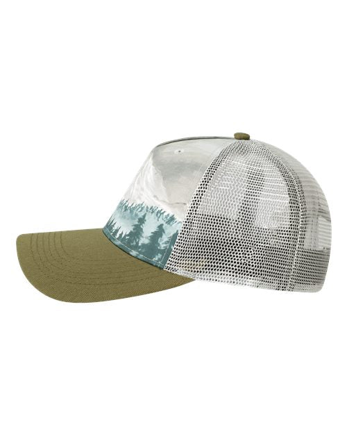 LOCALE Printed Five-Panel Trucker Cap 5PTKR