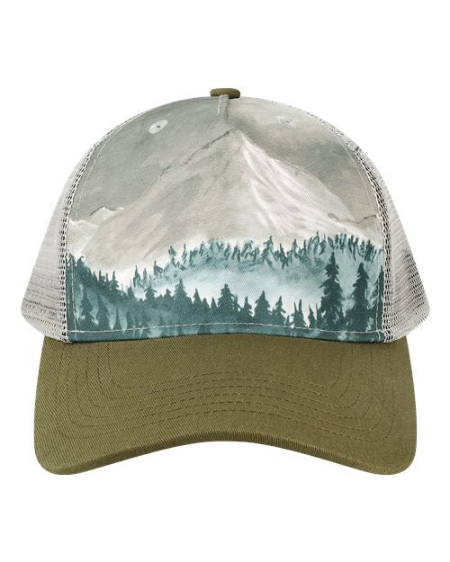LOCALE Printed Five-Panel Trucker Cap 5PTKR