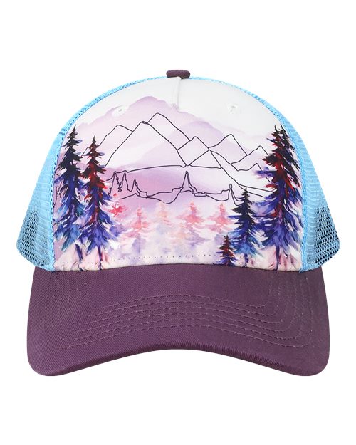 LOCALE Printed Five-Panel Trucker Cap 5PTKR