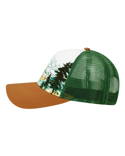 LOCALE Printed Five-Panel Trucker Cap 5PTKR