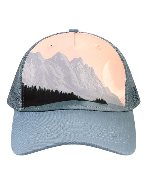 LOCALE Printed Five-Panel Trucker Cap 5PTKR