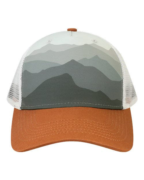 LOCALE Printed Five-Panel Trucker Cap 5PTKR