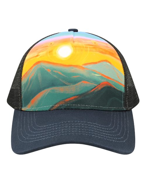 LOCALE Printed Five-Panel Trucker Cap 5PTKR