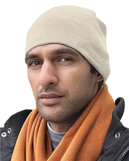 Bayside USA-Made 8" Cotton Thermal Beanie 3835