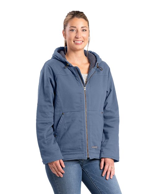 Berne Apparel Women's Sherpa-Lined Twill Hooded Jacket WHJ48