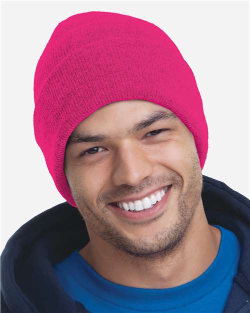 Bayside USA-Made 12'' Knit Cuffed Beanie 3825