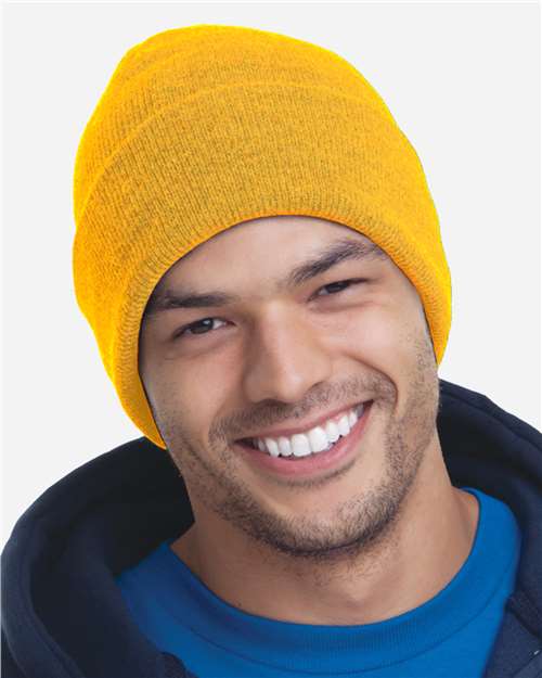 Bayside USA-Made 12'' Knit Cuffed Beanie 3825