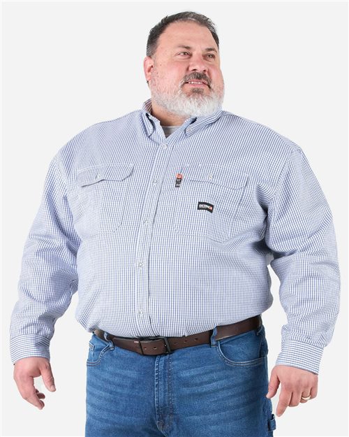 Berne Apparel Men's Tall Flame-Resistant Down Plaid Work Shirt FRSH21T