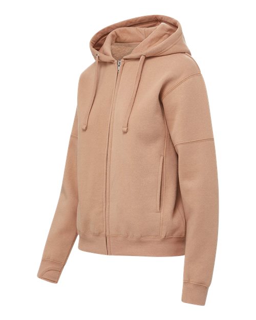 MV Sport Women's Vintage Fleece Hooded Full-Zip Sweatshirt W25165