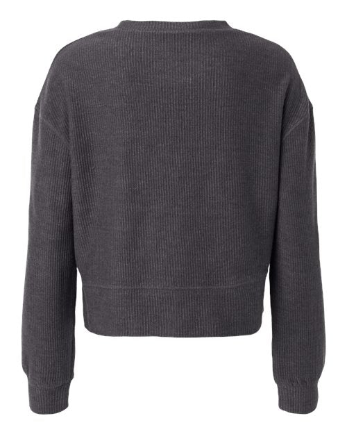 Boxercraft Women's Rib Knit Corded Boxy Crewneck Sweatshirt BW5102