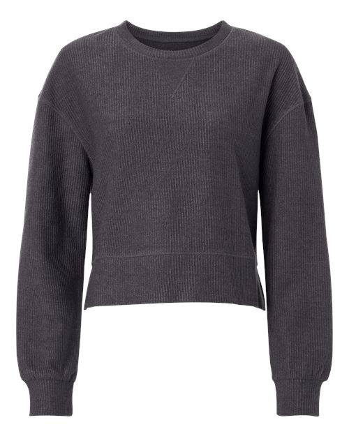 Boxercraft Women's Rib Knit Corded Boxy Crewneck Sweatshirt BW5102