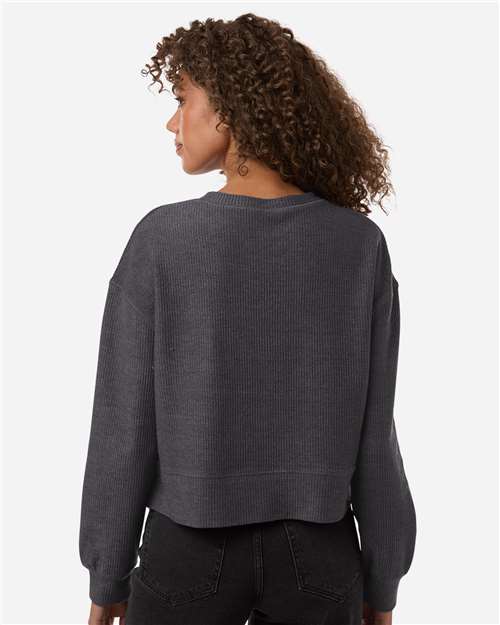 Boxercraft Women's Rib Knit Corded Boxy Crewneck Sweatshirt BW5102