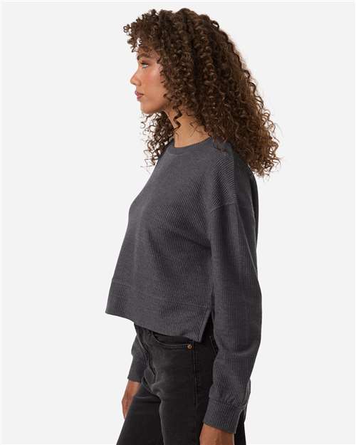 Boxercraft Women's Rib Knit Corded Boxy Crewneck Sweatshirt BW5102