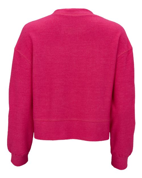 Boxercraft Women's Rib Knit Corded Boxy Crewneck Sweatshirt BW5102