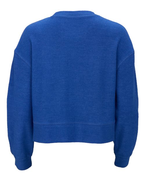 Boxercraft Women's Rib Knit Corded Boxy Crewneck Sweatshirt BW5102