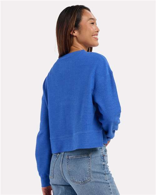 Boxercraft Women's Rib Knit Corded Boxy Crewneck Sweatshirt BW5102