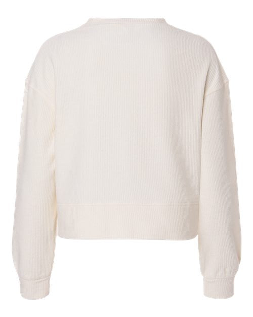 Boxercraft Women's Rib Knit Corded Boxy Crewneck Sweatshirt BW5102