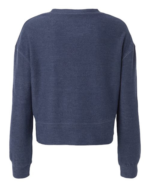 Boxercraft Women's Rib Knit Corded Boxy Crewneck Sweatshirt BW5102