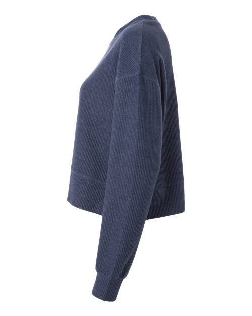 Boxercraft Women's Rib Knit Corded Boxy Crewneck Sweatshirt BW5102