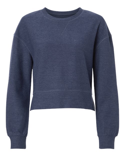 Boxercraft Women's Rib Knit Corded Boxy Crewneck Sweatshirt BW5102