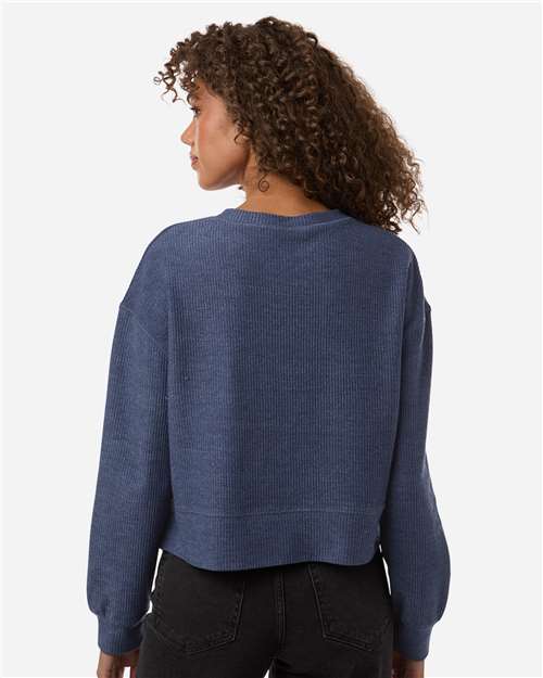 Boxercraft Women's Rib Knit Corded Boxy Crewneck Sweatshirt BW5102