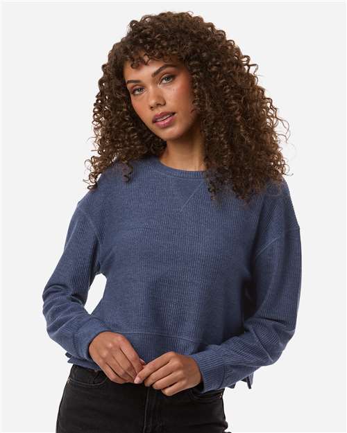 Boxercraft Women's Rib Knit Corded Boxy Crewneck Sweatshirt BW5102