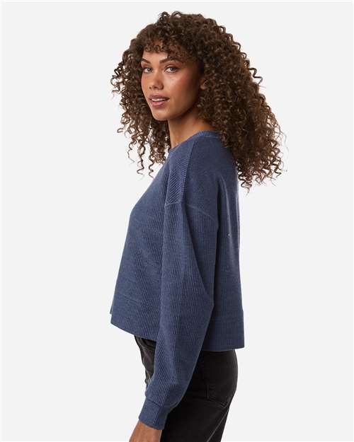 Boxercraft Women's Rib Knit Corded Boxy Crewneck Sweatshirt BW5102