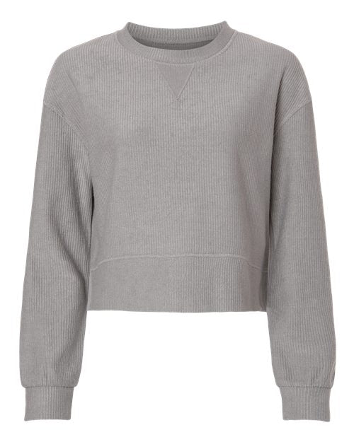 Boxercraft Women's Rib Knit Corded Boxy Crewneck Sweatshirt BW5102