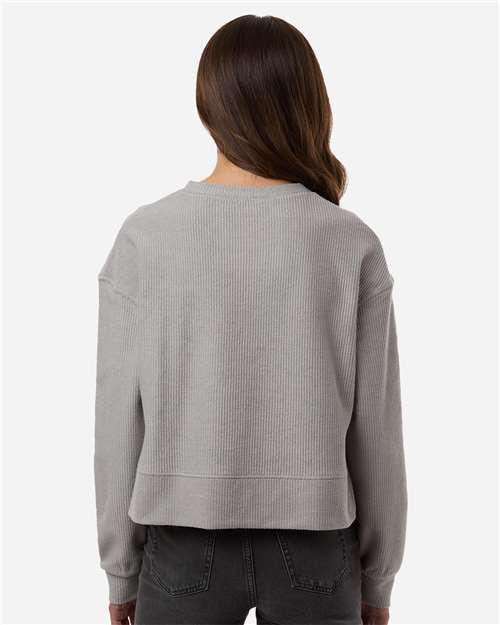 Boxercraft Women's Rib Knit Corded Boxy Crewneck Sweatshirt BW5102