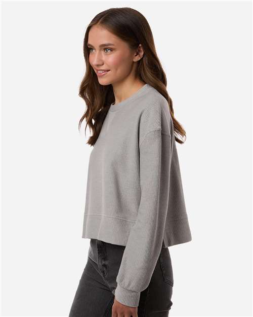 Boxercraft Women's Rib Knit Corded Boxy Crewneck Sweatshirt BW5102